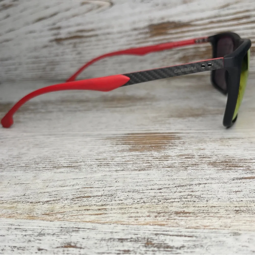 CARRERA Sunglasses Mirrored Square Lenses Carbon Fiber Unisex Mens Womens